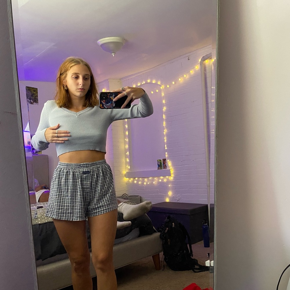 Light blue Brandy Melville long sleeve crop top